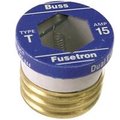 Eaton Bussmann Plug Fuse, T Series, Time-Delay, 15A, 125V AC, 10kA at 125V AC 4180923